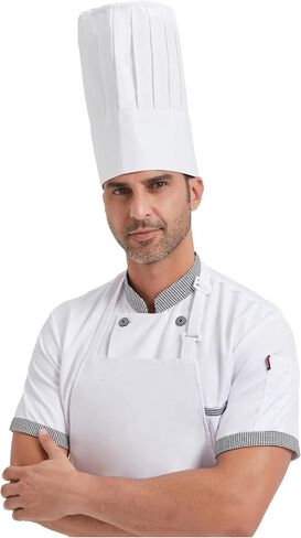 Hyzrz Chef Tall Hat Adjustable Elastic Kitchen Grill BBQ Cooking Chef Cap for Men and Women in Kuwait