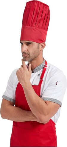 Hyzrz Chef Tall Hat Adjustable Elastic Kitchen Grill BBQ Cooking Chef Cap for Men and Women in Kuwait