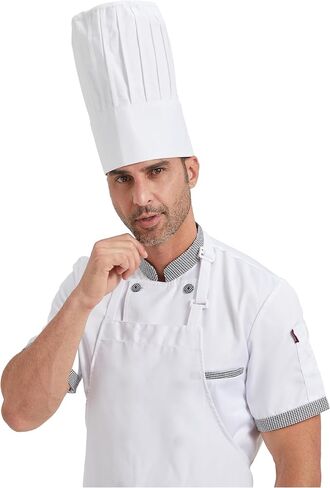 Hyzrz Chef Tall Hat Adjustable Elastic Kitchen Grill BBQ Cooking Chef Cap for Men and Women in Kuwait