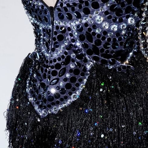 Glitter Sequins Fringe Bodysuit Pole Dance Leotard Sexy Party Birthday Club Celebrate Stage ​Performance Costumes in Kuwait