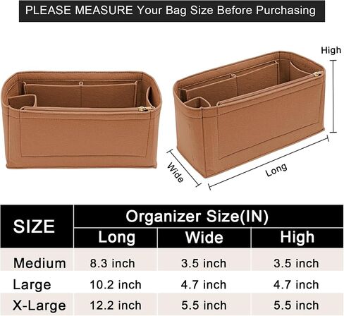 Felt Purse Organizer insert for birkin 35 bag organizer Handbag Insert (EarthColor, BK35) in Saudi Arabia