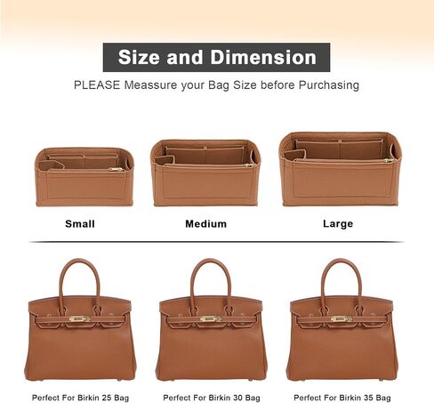 Felt Purse Organizer insert for birkin 35 bag organizer Handbag Insert (EarthColor, BK35) in Saudi Arabia