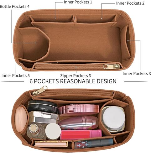 Felt Purse Organizer insert for birkin 35 bag organizer Handbag Insert (EarthColor, BK35) in Saudi Arabia
