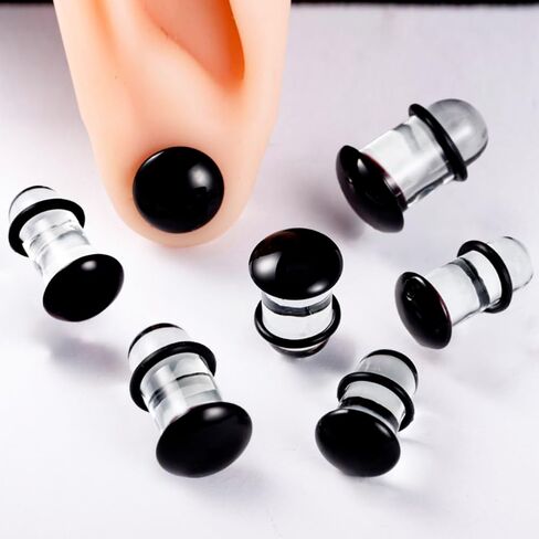 Glass Ear Gauges Stretching Kit 3 Pairs/6Pcs 16G-12G Ear Expander Plugs Short Taper Expander Solid Tunnels Body Piercing Jewelry Set in Saudi Arabia