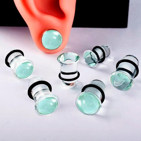 Glass Ear Gauges Stretching Kit 3 Pairs/6Pcs 16G-12G Ear Expander Plugs Short Taper Expander Solid Tunnels Body Piercing Jewelry Set in Saudi Arabia