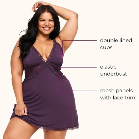 Adore Me Primrose Slip - XS-4X Regular & Plus-Size Slip Dress Lingerie With Lined Cups, Mesh & Lace Slip Dress For Women in Kuwait