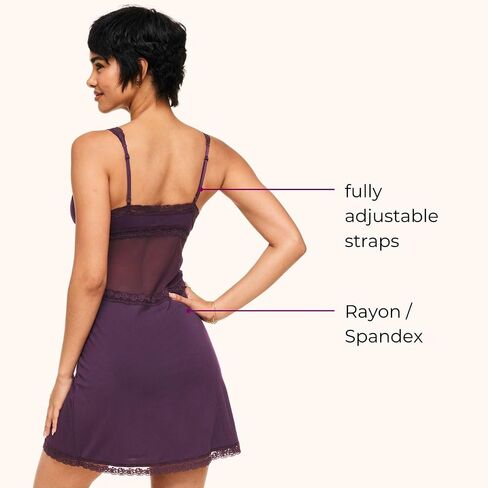 Adore Me Primrose Slip - XS-4X Regular & Plus-Size Slip Dress Lingerie With Lined Cups, Mesh & Lace Slip Dress For Women in Kuwait