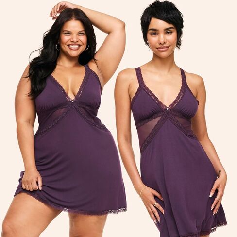 Adore Me Primrose Slip - XS-4X Regular & Plus-Size Slip Dress Lingerie With Lined Cups, Mesh & Lace Slip Dress For Women in Kuwait