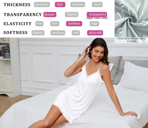 Lace Slip for Women Under Dresses Satin Silky V Neck Sleepwear Adjustable Spaghetti Strap Chemise in Saudi Arabia