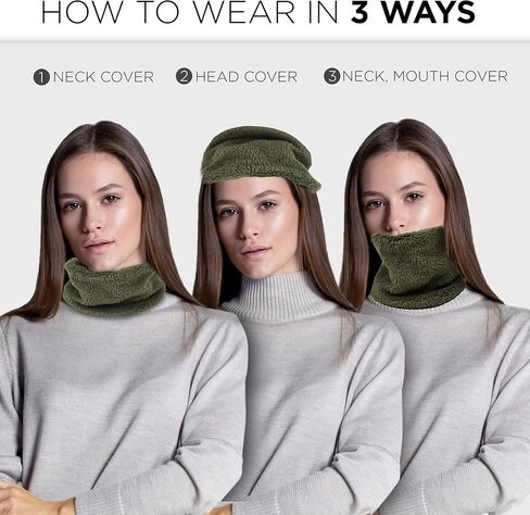 Winter Neck Gaiters 2 Pack with Hand Warmer, Neck Warmers for Cold Weather, Soft Cozy Comfort Scarf in Saudi Arabia