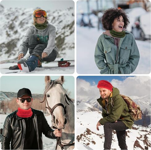 Winter Neck Gaiters 2 Pack with Hand Warmer, Neck Warmers for Cold Weather, Soft Cozy Comfort Scarf in Saudi Arabia