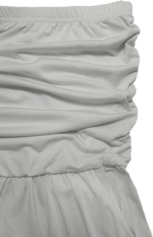 نساء الصيف غير الرسمي رومبومز أنبوب أعلى السراويل القصيرة بذلة بلا أكمام قبالة الكتف شاطئ شاطئ رومبير مع جيب in Kuwait