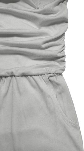 نساء الصيف غير الرسمي رومبومز أنبوب أعلى السراويل القصيرة بذلة بلا أكمام قبالة الكتف شاطئ شاطئ رومبير مع جيب in Kuwait