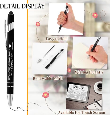 Fuutreov 50 PCS Arms Christian Pens Bible Bible Assions Inspirational Week Holy Gift Screen Touch Touch التحفيز للكتاب المقدس اقتباس أقلام معدنية للرجال هدية مكتب مدرسة عيد الميلاد يوم الأحد (متعدد الألوان) in Kuwait