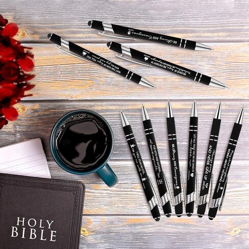 Fuutreov 50 PCS Arms Christian Pens Bible Bible Assions Inspirational Week Holy Gift Screen Touch Touch التحفيز للكتاب المقدس اقتباس أقلام معدنية للرجال هدية مكتب مدرسة عيد الميلاد يوم الأحد (متعدد الألوان) in Kuwait