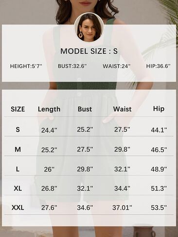 ZAFUL Womens Casual Short Jumpsuits Smocked Rompers Sleeveless Faux Button Vacation Outfits for Women 2025 in Saudi Arabia