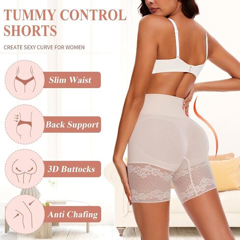 Tummy Control Shapewear Shorts for Women Under Dress Seamless Mid Waist Body Shaper Shaping Underwear Girdle Panties in Saudi Arabia