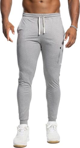 Selected Men's Softest Performance Athletic Workout Jogger Sweatpants Cycling Fitness Running with Zipper Pocket in Kuwait