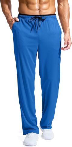 Pudolla Men Men's Lightweight Mesh Pants Lourd Fit Open Bottom Protect Prontic Pants with zipper gobicets in Saudi Arabia