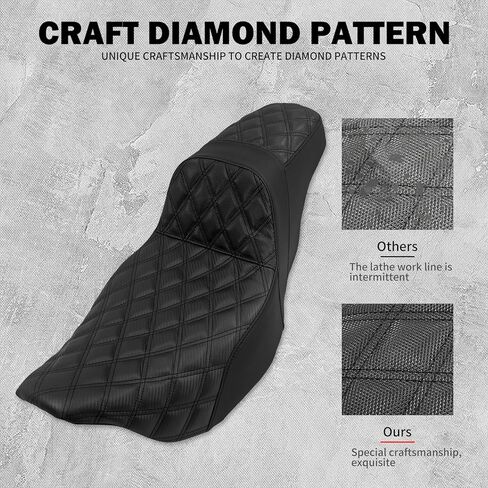 One-Piece Driver Passenger Seat Motorcycle 2-up Seat Fit for Harley Touring Electra Glide Road King Road Glide Street Glide 2009-2023 (Black Stitching) in Kuwait