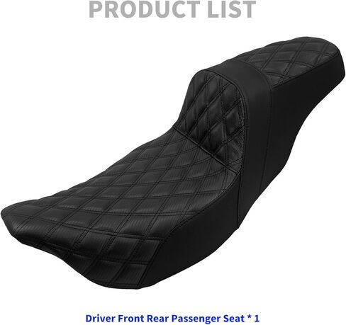 One-Piece Driver Passenger Seat Motorcycle 2-up Seat Fit for Harley Touring Electra Glide Road King Road Glide Street Glide 2009-2023 (Black Stitching) in Kuwait