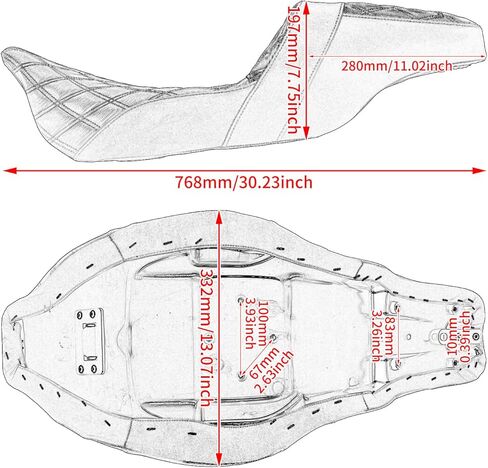 One-Piece Driver Passenger Seat Motorcycle 2-up Seat Fit for Harley Touring Electra Glide Road King Road Glide Street Glide 2009-2023 (Black Stitching) in Kuwait