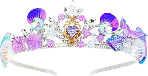 Mermaid Crown for Girls Mermaid Headband for Little Mermaid Party Decorations Ariel Birthday Party Supplies in Saudi Arabia