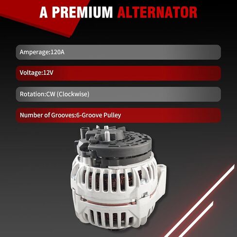 Alternator 11570N Compatible with Chrysler Town & Country 200 Dodge Avenger Grand Caravan Journey Ram C/V Volkswagen Routan 3.6L V6 Replace 334-2918 04801624AE 68272108AB RL801624AD in Saudi Arabia