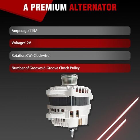 Alternator 11570N Compatible with Chrysler Town & Country 200 Dodge Avenger Grand Caravan Journey Ram C/V Volkswagen Routan 3.6L V6 Replace 334-2918 04801624AE 68272108AB RL801624AD in Saudi Arabia