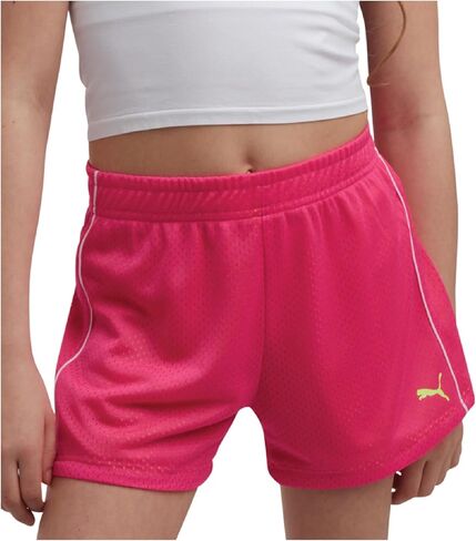 PUMA Girls' Active Shorts - Athletic Performance Double Mesh Running Shorts - Dolphin Gym Shorts for Girls (Sizes: 4-16) in Saudi Arabia