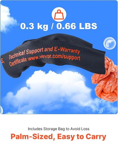 VEVOR 2-Pack Synthetic Soft Shackle, 1/2" x 22" - 44,092 lbs (20 Ton) Breaking Strength, Heavy Duty Recovery Tow Shackles with Extra Sleeves & Storage Bag for UTV,ATV,Trucks,Off-Road Vehicles,Orange in Kuwait