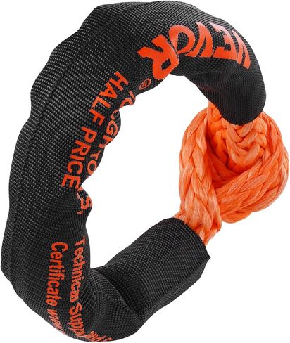 VEVOR 2-Pack Synthetic Soft Shackle, 1/2" x 22" - 44,092 lbs (20 Ton) Breaking Strength, Heavy Duty Recovery Tow Shackles with Extra Sleeves & Storage Bag for UTV,ATV,Trucks,Off-Road Vehicles,Orange in Kuwait
