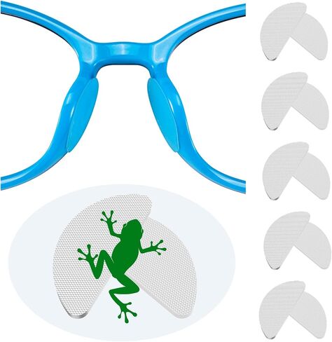 0.6mm Ultra-Thin Anti-Slip Eyeglass Nose Pads, Thousands of Frog-Inspired Microstructured Fibers, Soft Adhesive Silicone Nose Pads, Glasses Nose Pad for Glasses, Sunglasses (5 Pairs Clear) in Kuwait