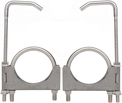 Heavy Duty 3-1/2 Inch Stainless Exhaust Clamp with Hanger Rod for Universal 3.5" Exhaust Pipes in Saudi Arabia