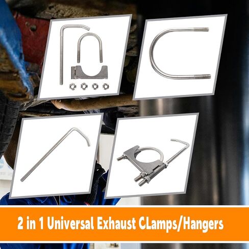 Heavy Duty 3-1/2 Inch Stainless Exhaust Clamp with Hanger Rod for Universal 3.5" Exhaust Pipes in Saudi Arabia