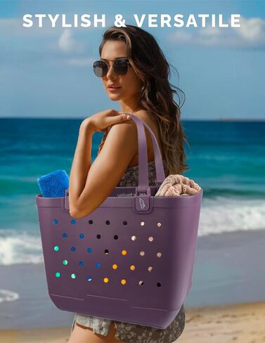 Beach Tote Bag XL size – Waterproof Tip Proof Rubber Tote for Travel, Pool, Groceries Sports & more in Kuwait