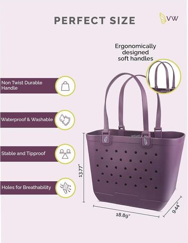 Beach Tote Bag XL size – Waterproof Tip Proof Rubber Tote for Travel, Pool, Groceries Sports & more in Kuwait