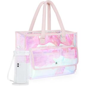 BAGSMART Waterproof Beach Bag for Women with Phone Pouch, Large Tote Bag for Pool, Travel and Vacation