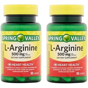وادي الربيع: 100 كبسولة 500 ملغ EA. L-Arginine (حزمة 2)