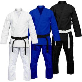 Bjj Gi for Men - Brazilian Jiu Jitsu Gi - Preshrunk sweat wicking Fabric - Machine washable - Free white Belt
