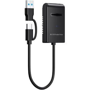 Cablecc USB 3.1 USB-C إلى NVME M-Key M.2 NGFF SSD محول PCBA خارجي محول عمودي نوع أسود اللون