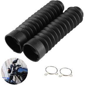 Fork Boots 210.5x42mm Motorcycle Front Fork Covers Fork Gaiters Boot Shock Covers Fork Dust Boots Shock Damping Dust Covers(Black)