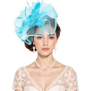 نجمة Century Star Womens forming for Women Kentucky Hats Derby Tea Party 2025 Mesh Flower with Feather Wedding Church Hat