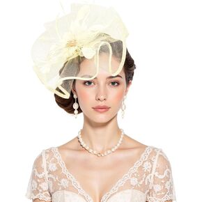 Century Star Womens Fascinator for Women Kentucky Hats Derby Tea Party 2025 Mesh Flower with Feather Wedding Church Hat in Saudi Arabia