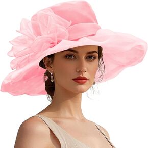 Zando Ken-Tucky Derby Hats for Women 2025 Vintage Organza Victorian Church Hats Elegant Fascinator Tea Party Wedding Hat