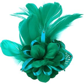 Women's Fascinator Feather Flower Pin Brooch Brooch Corsage Bridal Bridband Derby Hat Cocktail Party Wedding