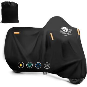 أغلفة دراجة نارية أغلفة مقاومة للماء في الهواء الطلق في الشارع الشاق الشارع Goldwing Cruiser Touring Bike Cover Fit Harley Davidson Honda Indian Yamaha ، All Weather Protection ، 116 "LX 47.2" WX55 H-Clawscover