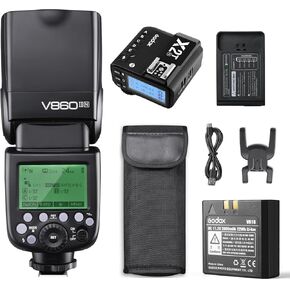 Godox V860II-S TTL GN60 مزامنة عالية السرعة 1/8000 ثانية فلاش الكاميرا Speedlight، وقت إعادة التدوير 1.5 ثانية، 650 قوة كاملة مع بطارية ليثيوم أيون 2000 مللي أمبير في الساعة متوافقة مع كاميرات سوني ومشغل فلاش Godox X2T-S