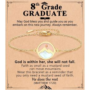 Christian Happy Graduation Gifts-Mustard Seed Bracelet Religious 5th 8th Grade Graduation Gifts for Girls