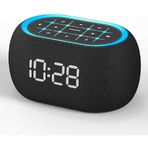 ANJANK Alarm Clock FM Radio with Bluetooth Speaker, Hi-Fi Stereo Sound, 7 Night Light Clolors, 8 Wake Up Sounds, 0-100% Dimmer, 30-Level Volume, Small Digital LED Clock with Auto Time Sync for Bedroom